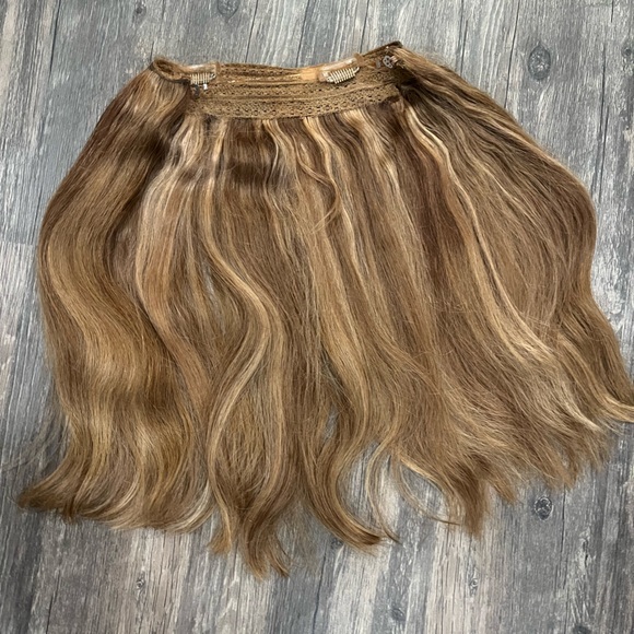 Zala Human Hair Halo Extensions 16” 130g Sunkissed w/Tournaline Red toner - Picture 3 of 6